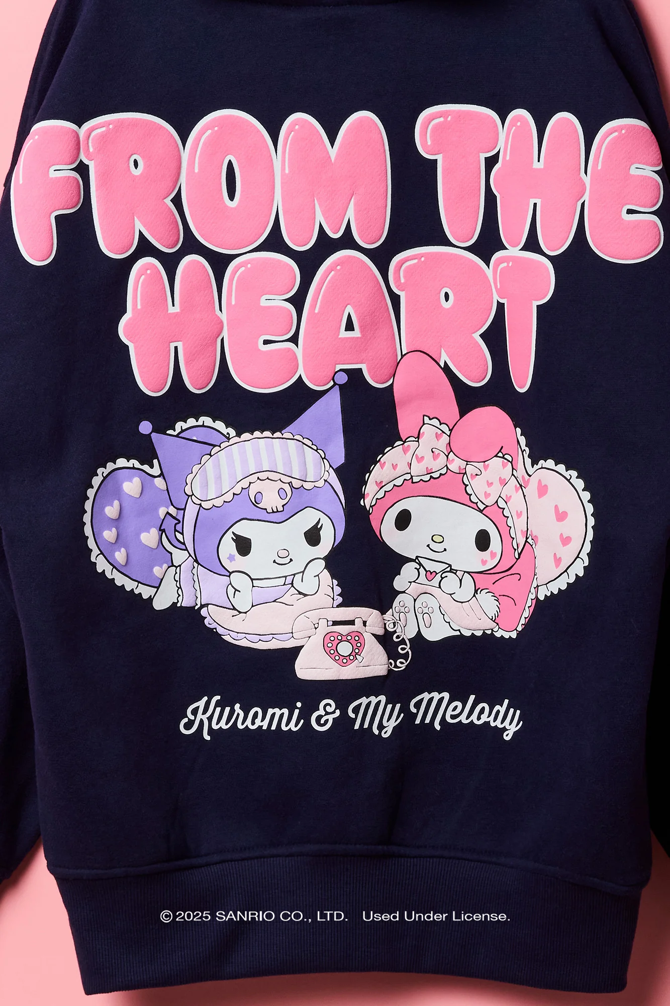 My Melody™ & Kuromi™ Girls Puff Print Fleece Hoodie - Image 3