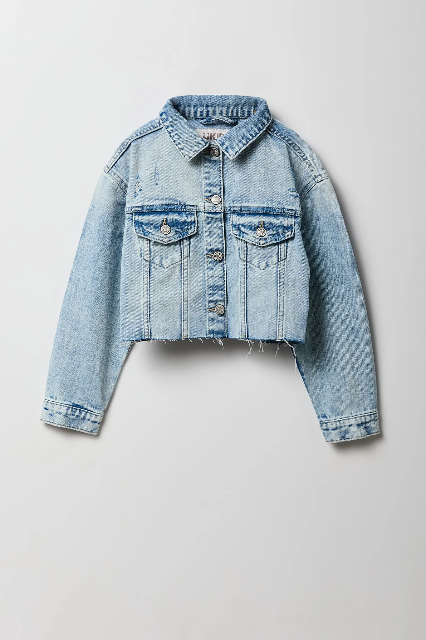 Girls Cut-Off Denim Jacket