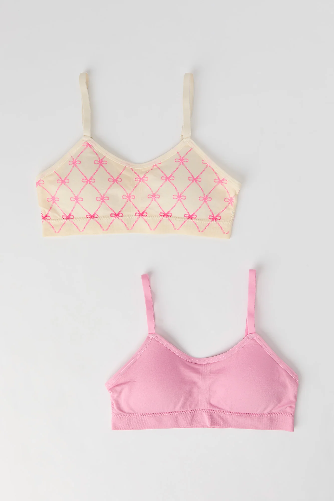 Girls Seamless Solid & Printed Bralette (2 Pack)