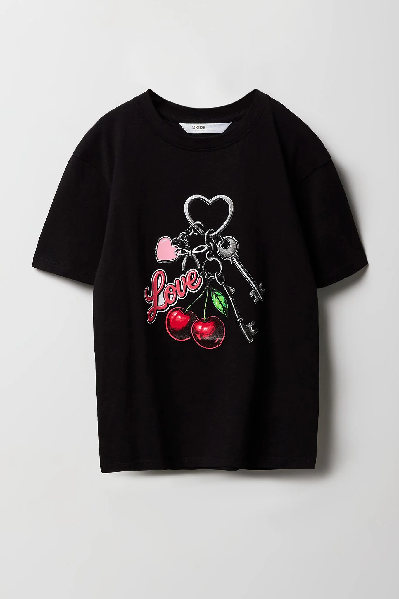 Girls Luxe Heavy Cotton Keychain Graphic T-Shirt