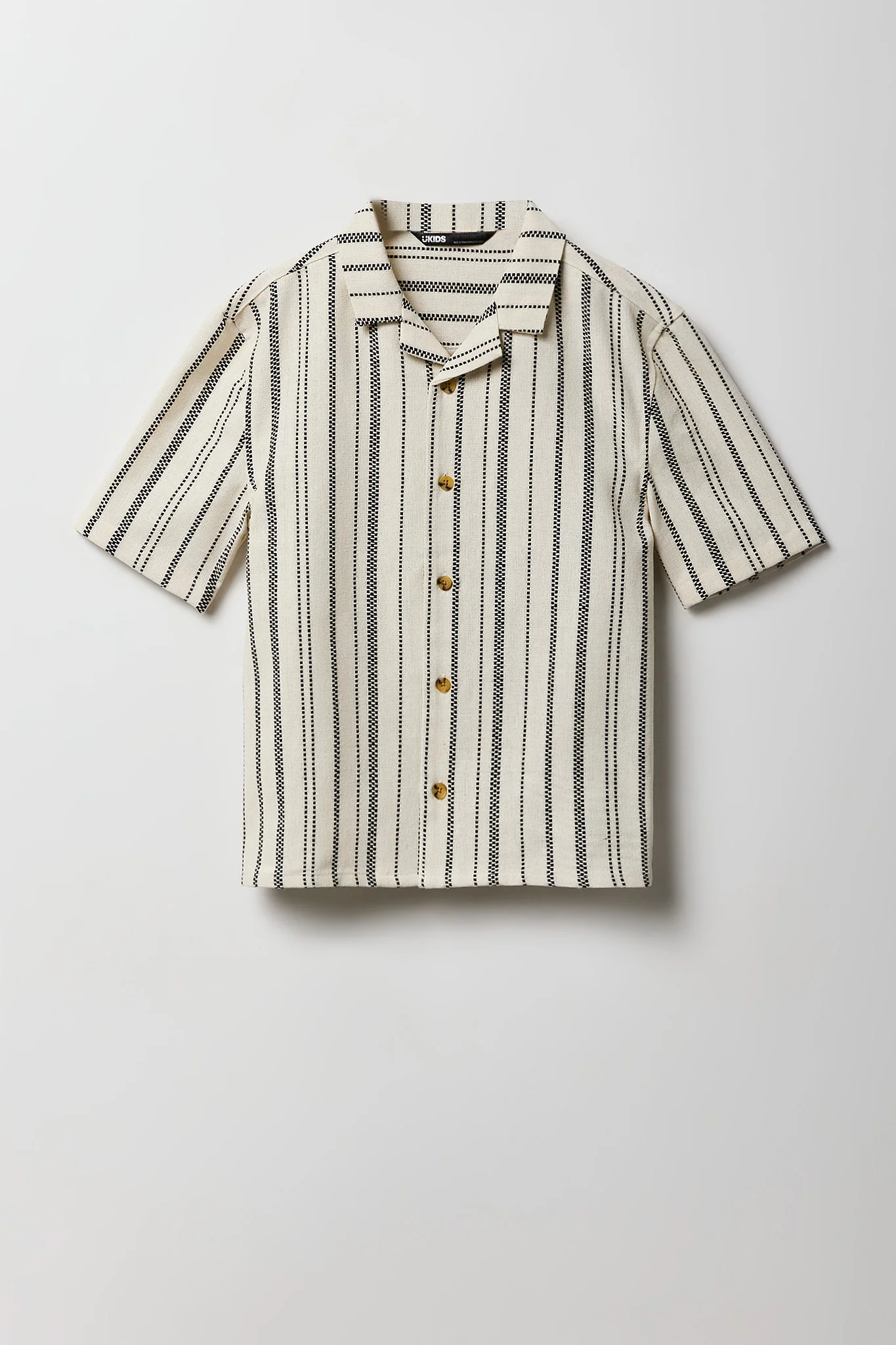 Boys Textured Striped Button-Up Top - Image 3