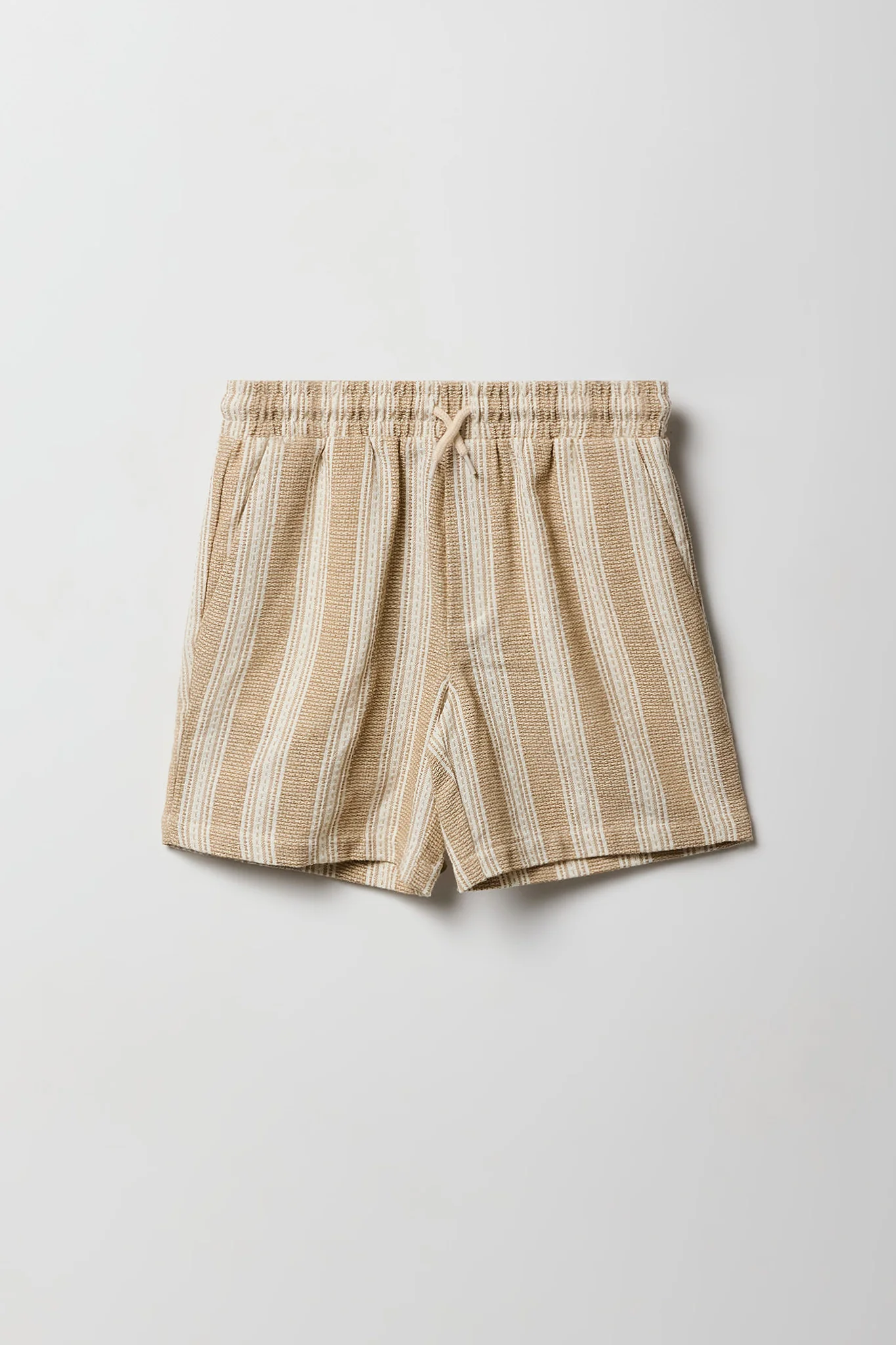 Boys Textured Striped Drawstring Short - Image 5