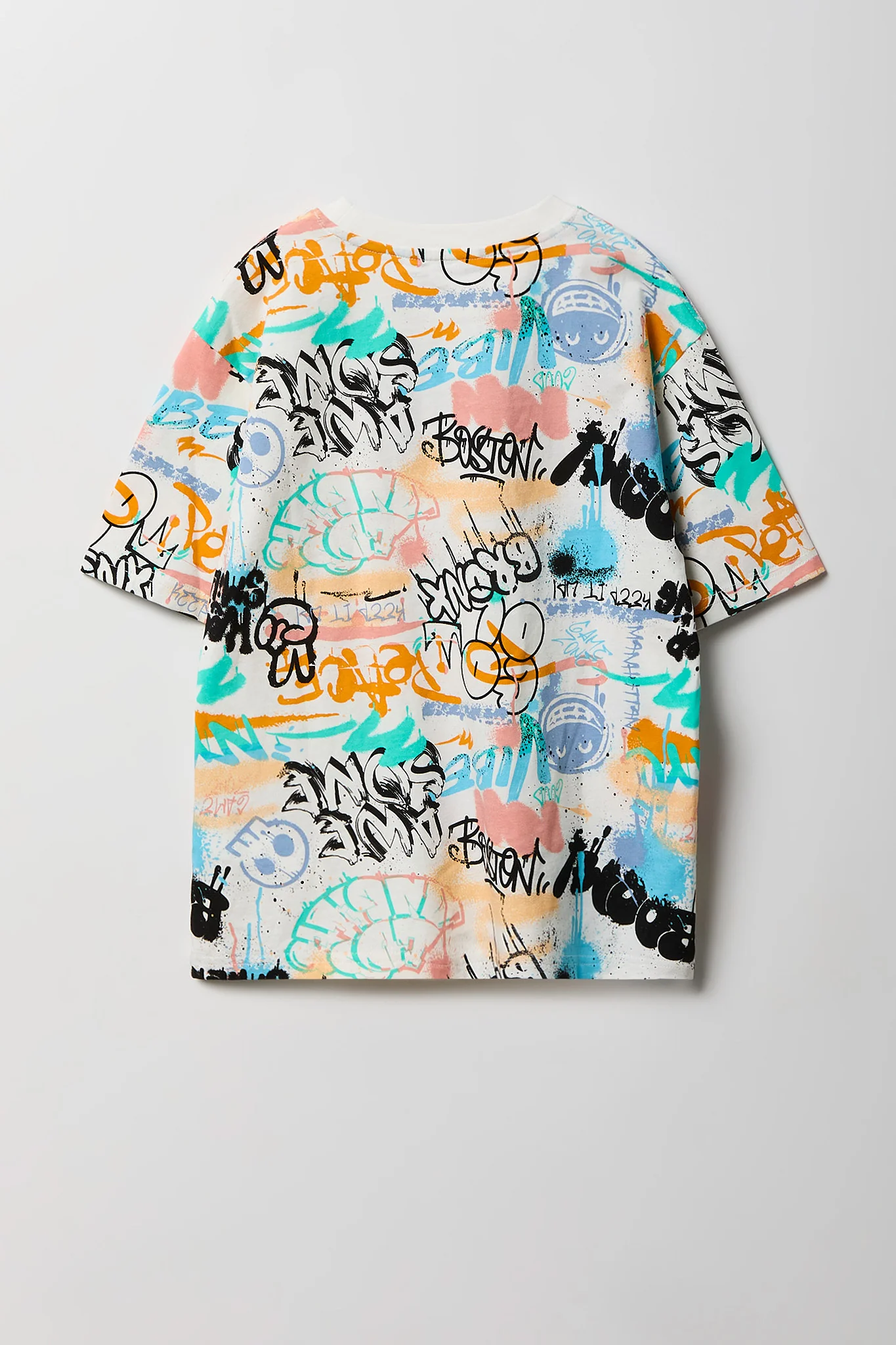 Boys Solid & Graffiti Print T-Shirt (2 Pack) - Image 8