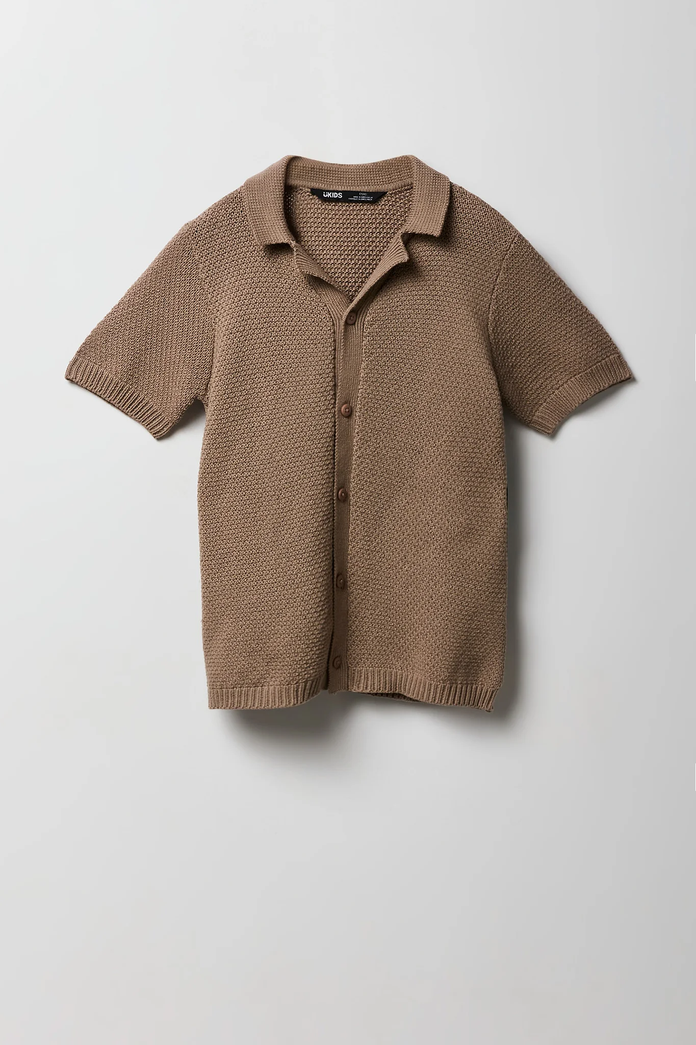 Boys Textured Knit Button-Up Top - Image 5