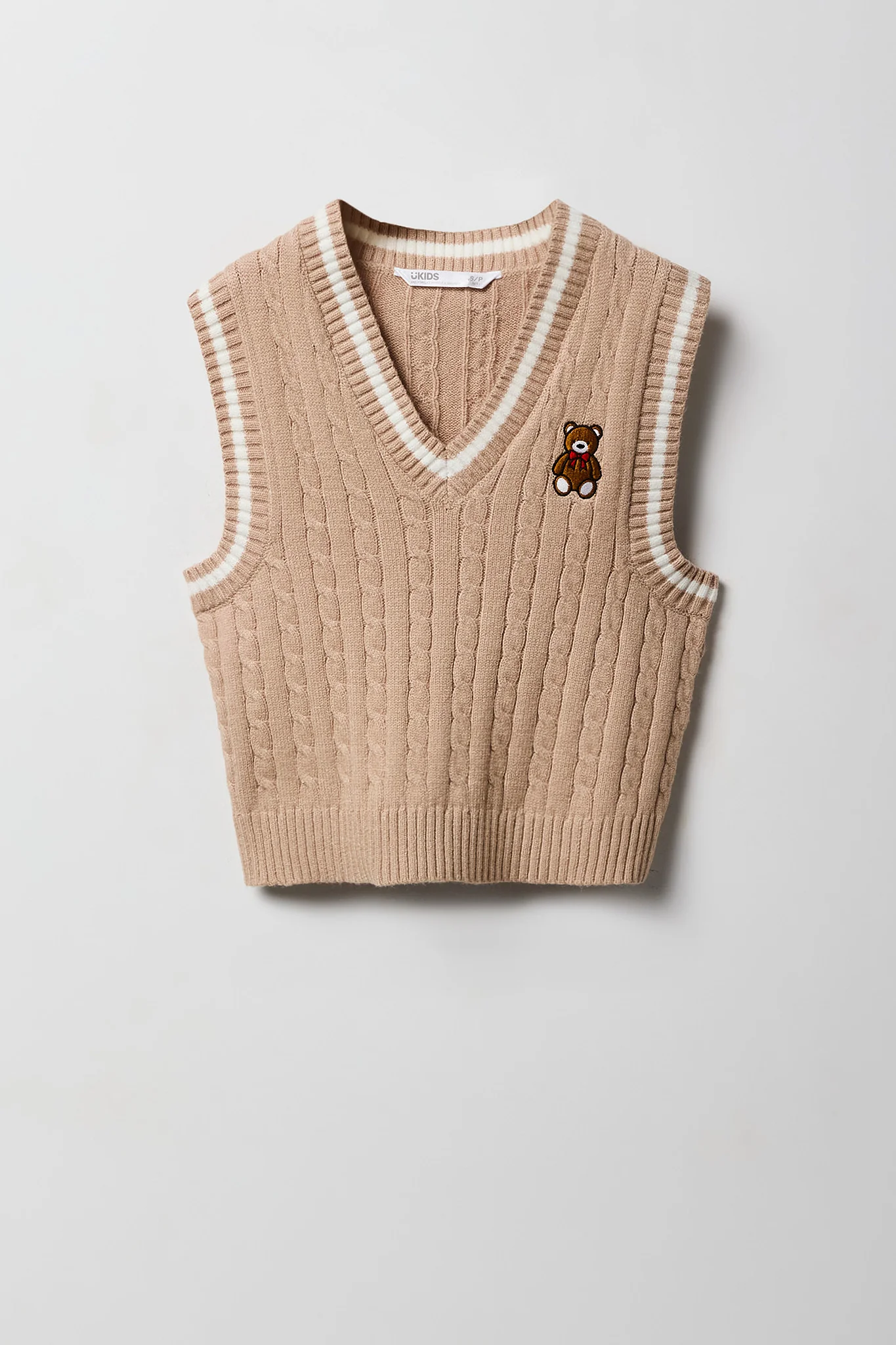 Girls Cable Knit Sweater Vest - Image 5
