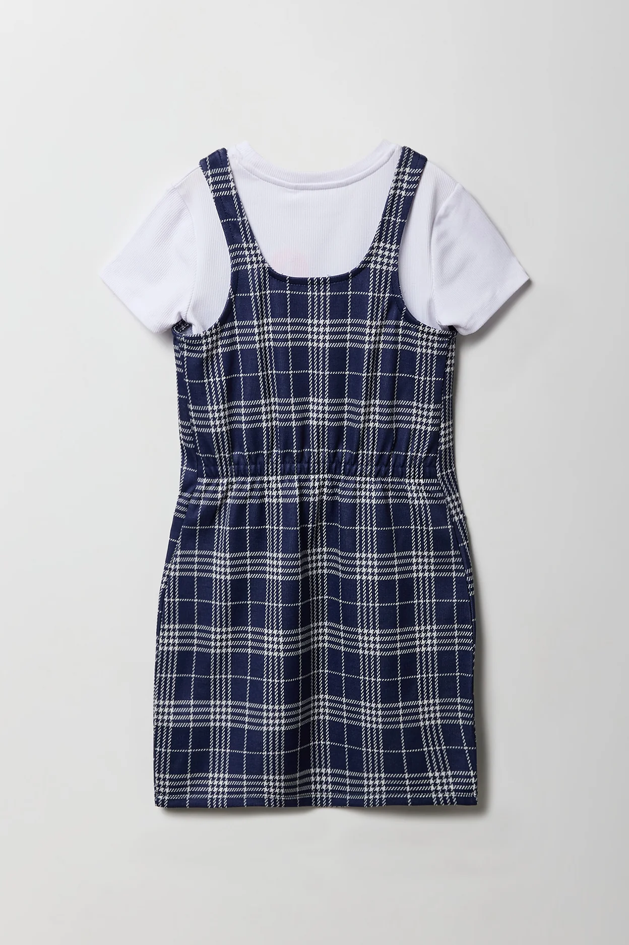 Girls Plaid Knit Dress & T-Shirt 2 Piece Set - Image 6