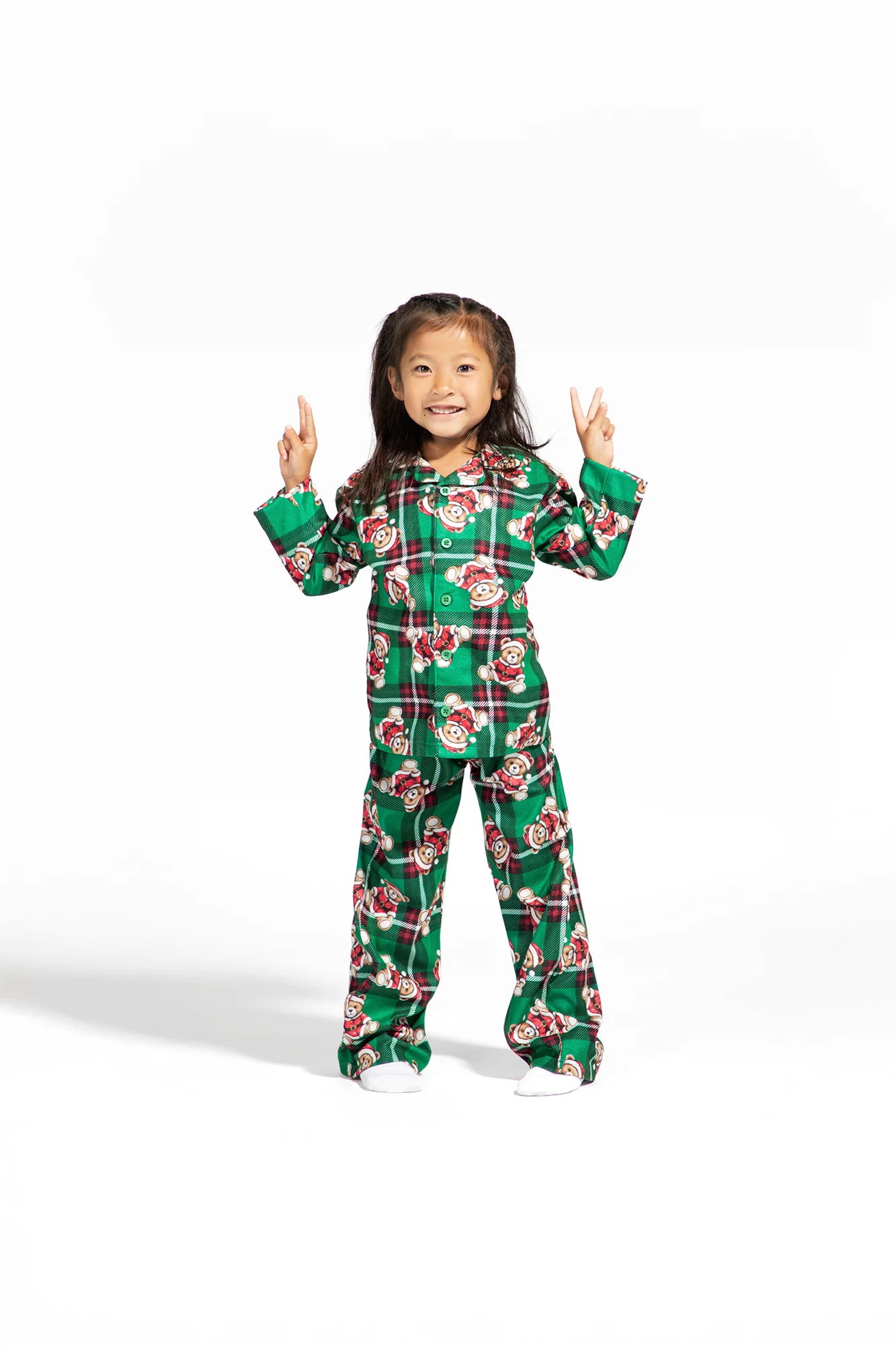 Kids Fammy Jammies Bear Flannel Pajama Set - Image 2