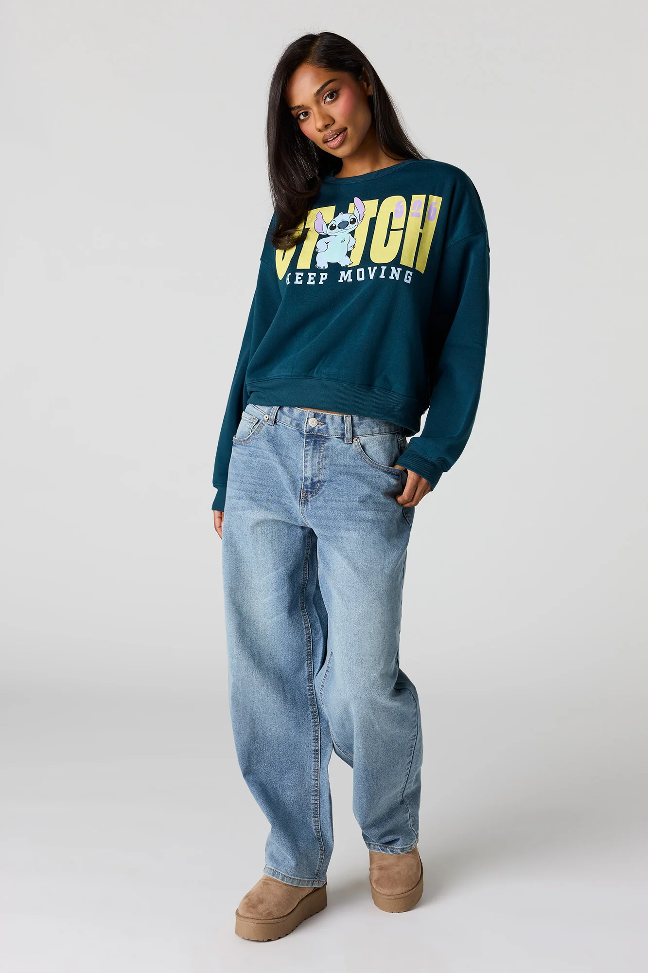 Stitch & Angel Graphic Fleece Sweatshirt - Image 3