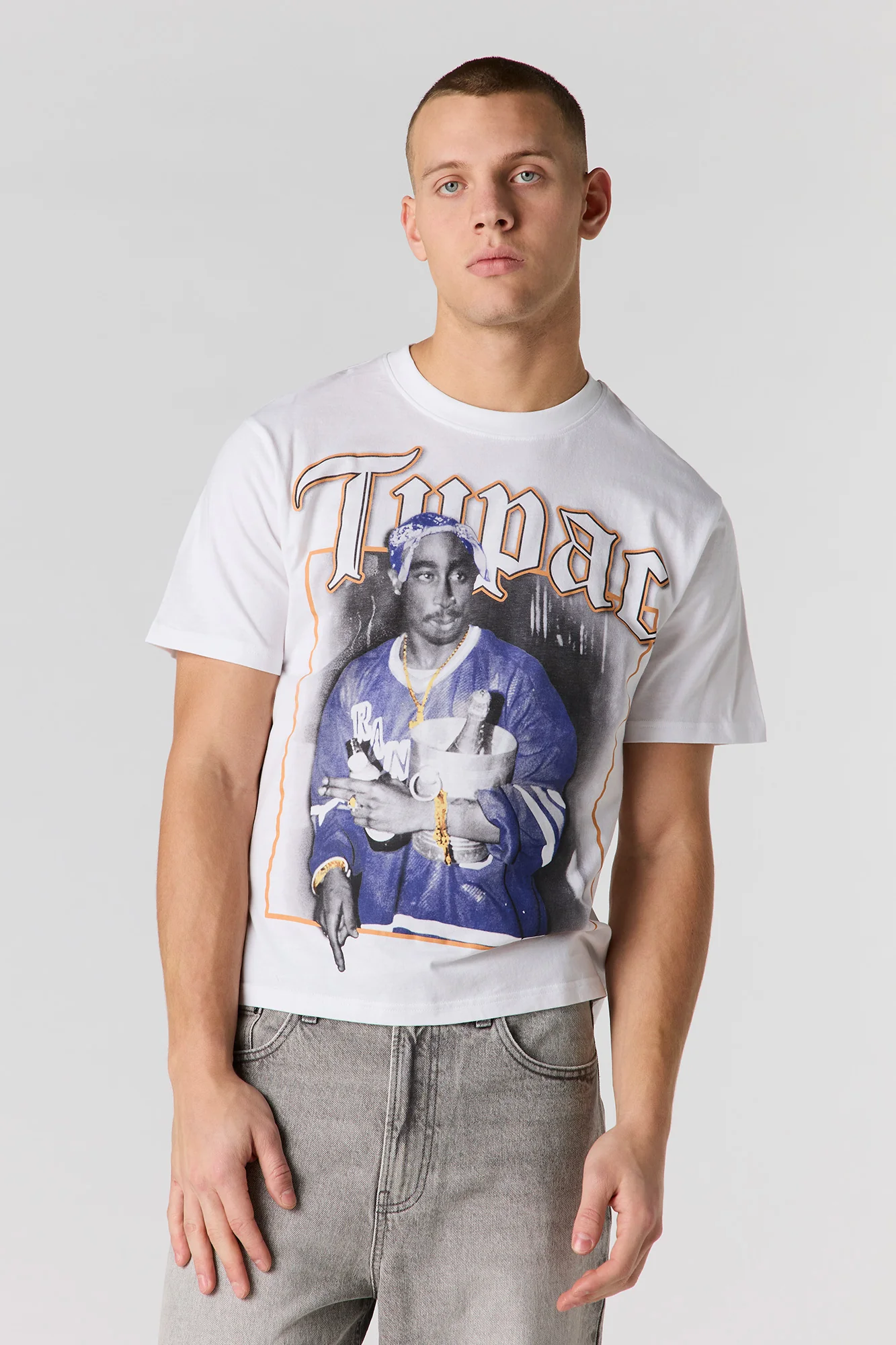 Tupac Puff Print T-Shirt - Image 4